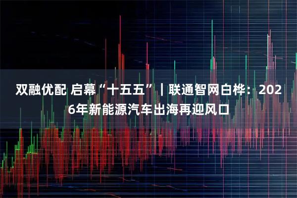 双融优配 启幕“十五五”｜联通智网白桦：2026年新能源汽车出海再迎风口